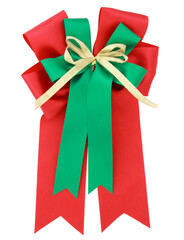 Red ribbon and bow isolated with clipping path
