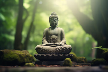 Buddha statue in mediation, generative ai 