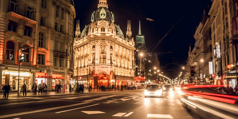 Fototapeta na wymiar Vienna panoramic view Austria - Generative AI