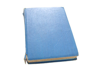 old blue book pages isolated with clipping path for mockup