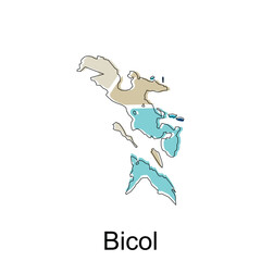 Fototapeta premium Map of Bicol vector design template, national borders and important cities illustration