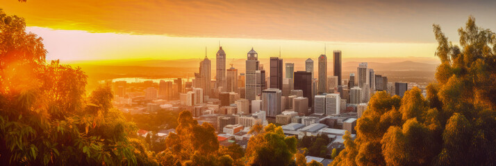 Brisbane panoramic view Australia - Generative AI