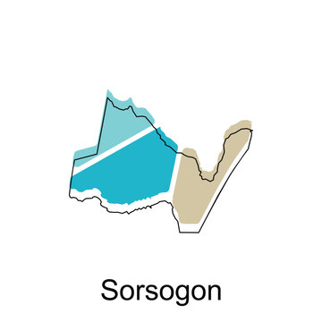 vector map of Sorsogon modern outline, High detailed vector Philippines map illustration vector Design Template