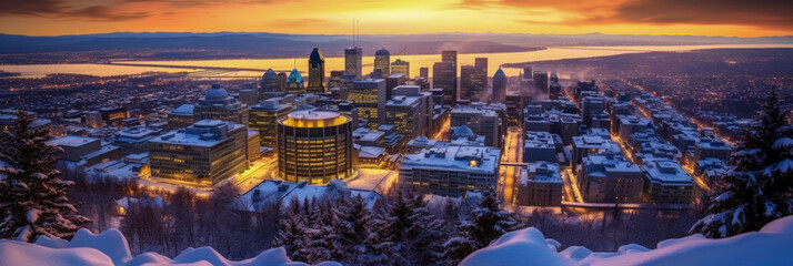 Obraz premium Montreal panoramic view Canada - Generative AI