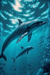 Obraz na płótnie Canvas dolphin swimming