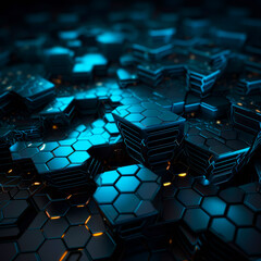 Abstract segmental 3d rendered image. Polygonal geometric design. Generative AI.