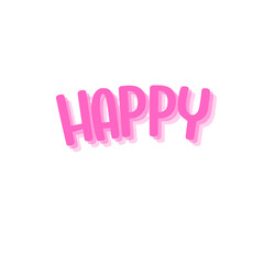 happy pink text 