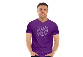 T-Shirt V-Neck Mockup