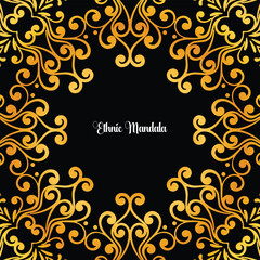 Ethnic Mandala design in golden color