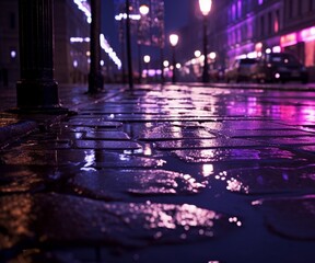 night city street lights