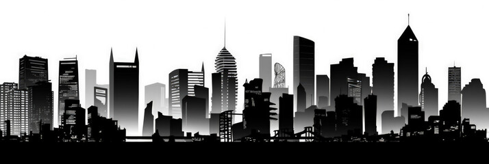 Fototapeta na wymiar Kuala Lumpur city panorama, urban landscape with modern buildings. Business travel and travelling of landmarks. Illustration, web background. Skyscraper silhouette. Malaysia - Generative AI