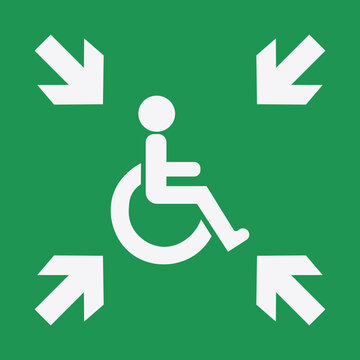 Evacuation Temporary Refuge Symbol. 