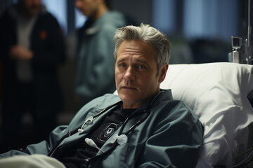 portrait of a person in hospital room