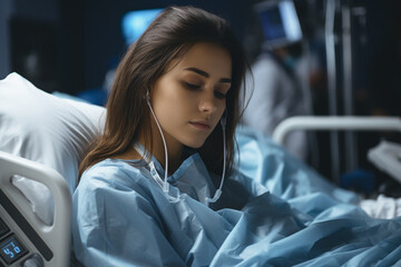 woman in the hospital