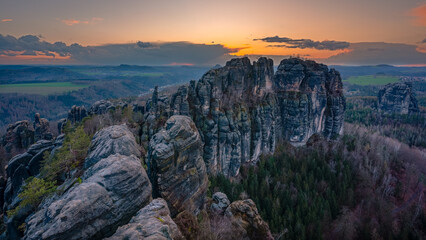 sunset in the mountains
