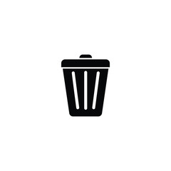 Icon vector, Waste basket, black color on a white background