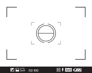 Camera viewfinder. Focusing screen of the camera. Vector template for your design.