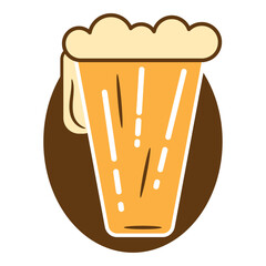 Isolated colored beer glass with foam icon Vector