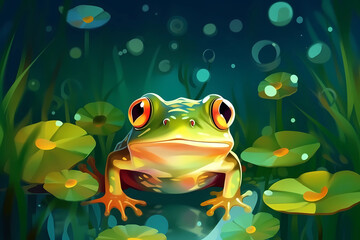 frog on a leaf