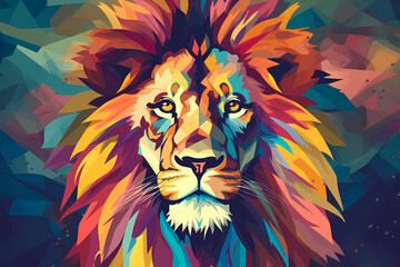 colorful lion