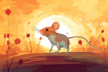 mouse on a field