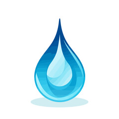 Water drop logo icon. Image of blue liquid drop isolated on white