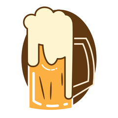 Isolated colored beer glass with foam icon Vector