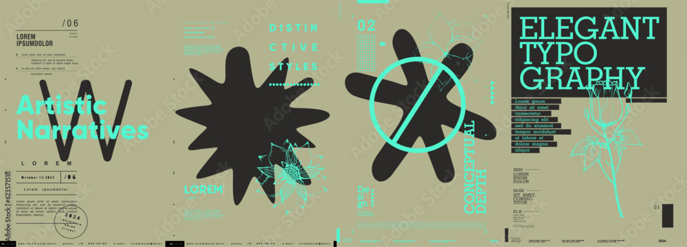 Canvas Prints typographic design and minimalistic background elements. a set of vector elements for designing post