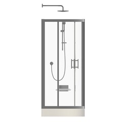 shower cabin isolated on white background, 3D illustration, cg render
