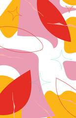 Vivid, trendy, retro style pattern, background. Funky, abstract, floral and vintage graphics. Seamless Abstract Geometric Poster Art Designee.