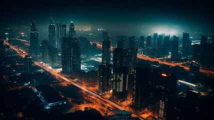 Fototapeta na wymiar Night City « Generative AI, Generative, AI »