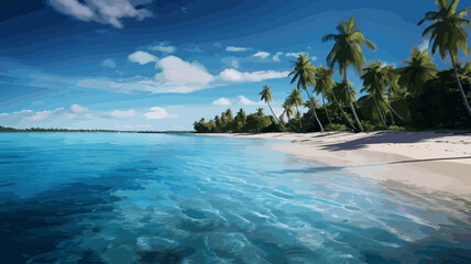 beach with palm trees