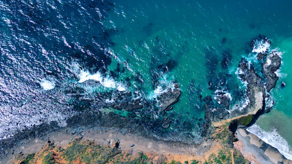 Aerial view of Pacific Highway California Coastline