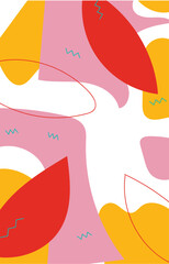 Vivid, trendy, retro style pattern, background. Funky, abstract, floral and vintage graphics. Seamless Abstract Geometric Poster Art Designee.