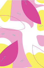 Vivid, trendy, retro style pattern, background. Funky, abstract, floral and vintage graphics. Seamless Abstract Geometric Poster Art Designee.