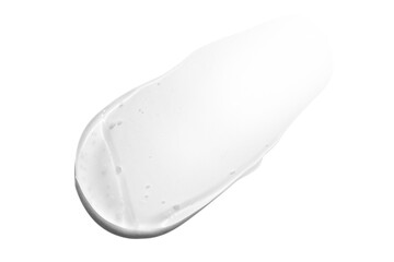 A large smear or drop of a transparent gel, serum. On an empty transparent background.