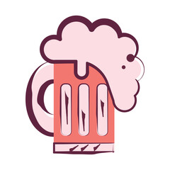 Isolated colored beer mug with foam icon Vector