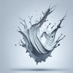 White milk wave splash with splatters and drops. Ai. Cutout on transparent