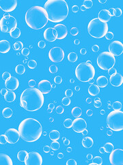 bubbles on light blue background 