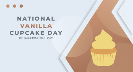 National Vanilla Cupcake Day Celebration Vector Design Illustration for Background, Poster, Banner, Advertising, Greeting Card