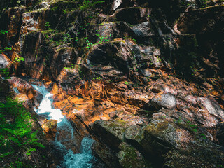 Stream of water at Flume Gorge, New Hampshire, USA.