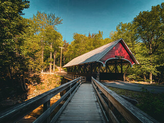 Old bridge at Flume Gorge, New Hampshire, USA.