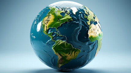 Earth day illustration, concept of ecology and sustainable development our globe with green nature environment