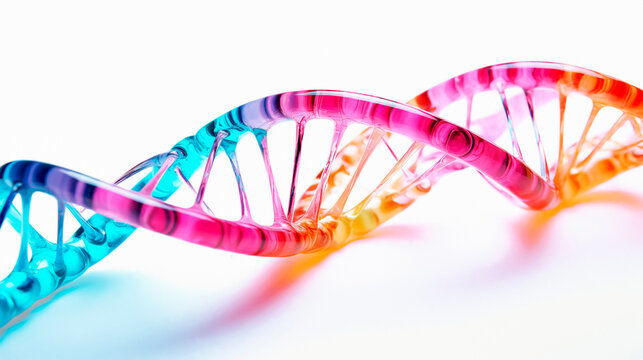 Multi color dna model isolated on white background	
