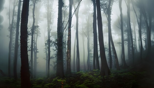 fog in the forest - Generative AI