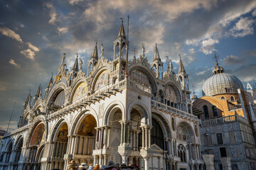 Patriarchal Cathedral Basilica St. (Saint) Mark’s Basilica on Piazza San Marco square in Venice,...