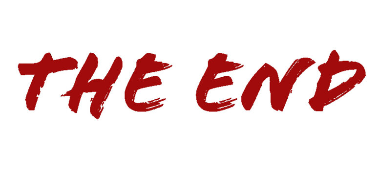 The End - red color - ideal for websites, presentations, e-mails, greeting cards, postcards, books, posters, billboards, slides, playbills, printables -

