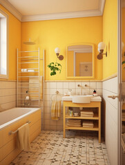 bathroom with a double bed in an apartment in the style provence