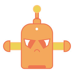 Isolated colored robot toy character icon Vector