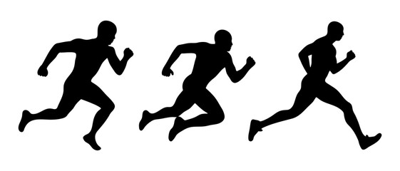 Running silhouette black filled vector Illustration
